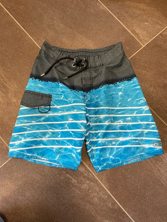 Other - Kids 14 Blue Striped Swim Trunks